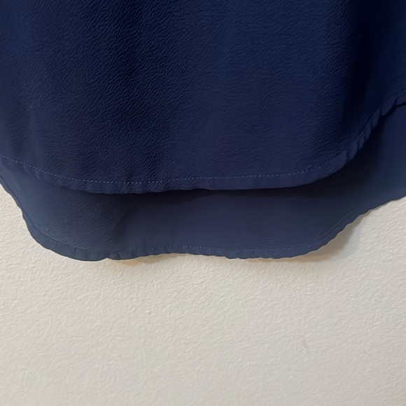 Michael Kors blue blouse long sleeve front pockets size M - Picture 4 of 5